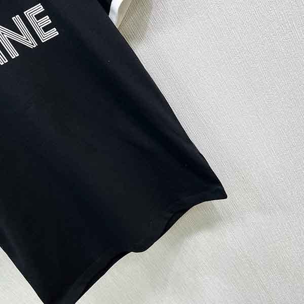 速達発送セリーヌ コットンジャージー ルーズ 半袖 Tシャツ 偽物 2色 Ceh33559